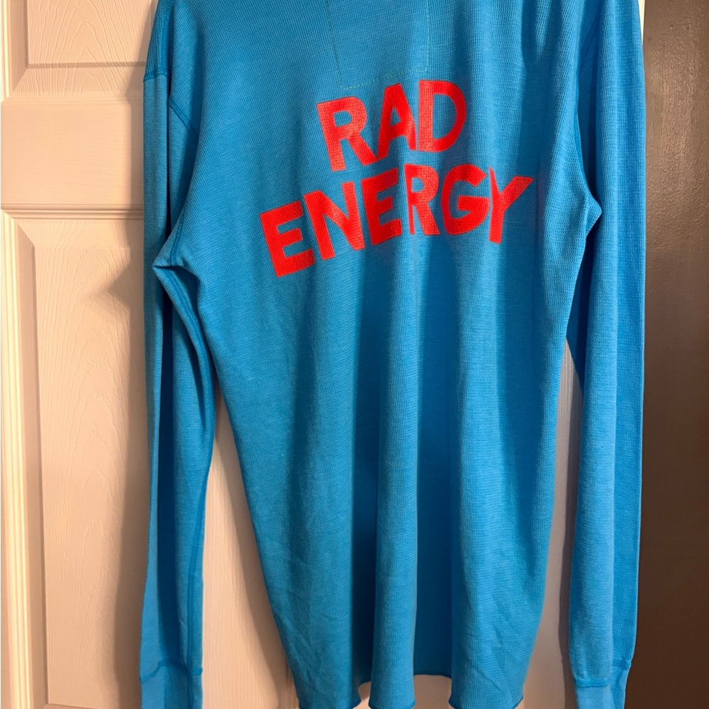 Aviator Nation thermal Blue Long Sleeve Shirt with Lightning Bolt - Picture 5 of 5